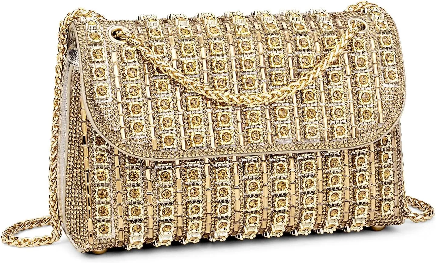 Gets Sparkly Rhinestones Clutch Purses for Women Purses and Handbags for Wedding Party Evening Crossbody Bag with Chain