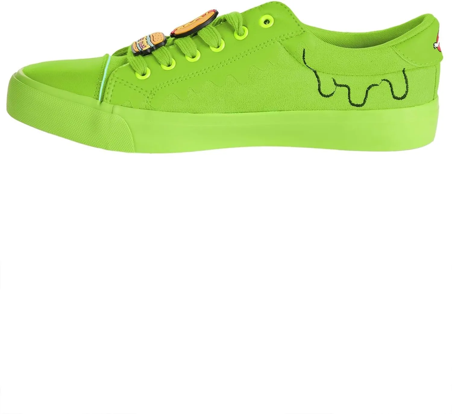 Ghostbusters Slimer Adult Sneakers - Faux Leather & Suede Shoes with Embroidered Details & Removable Charms