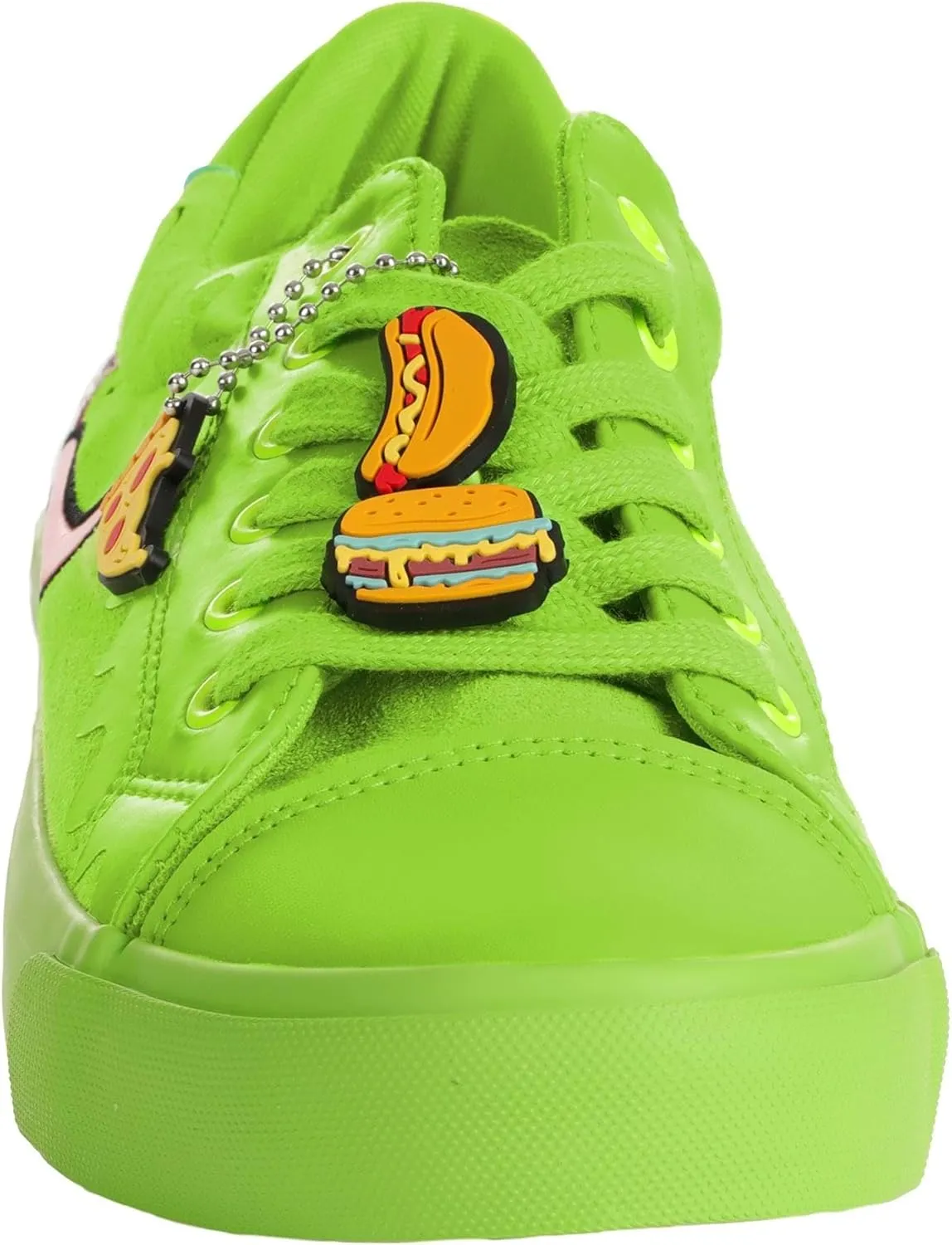 Ghostbusters Slimer Adult Sneakers - Faux Leather & Suede Shoes with Embroidered Details & Removable Charms