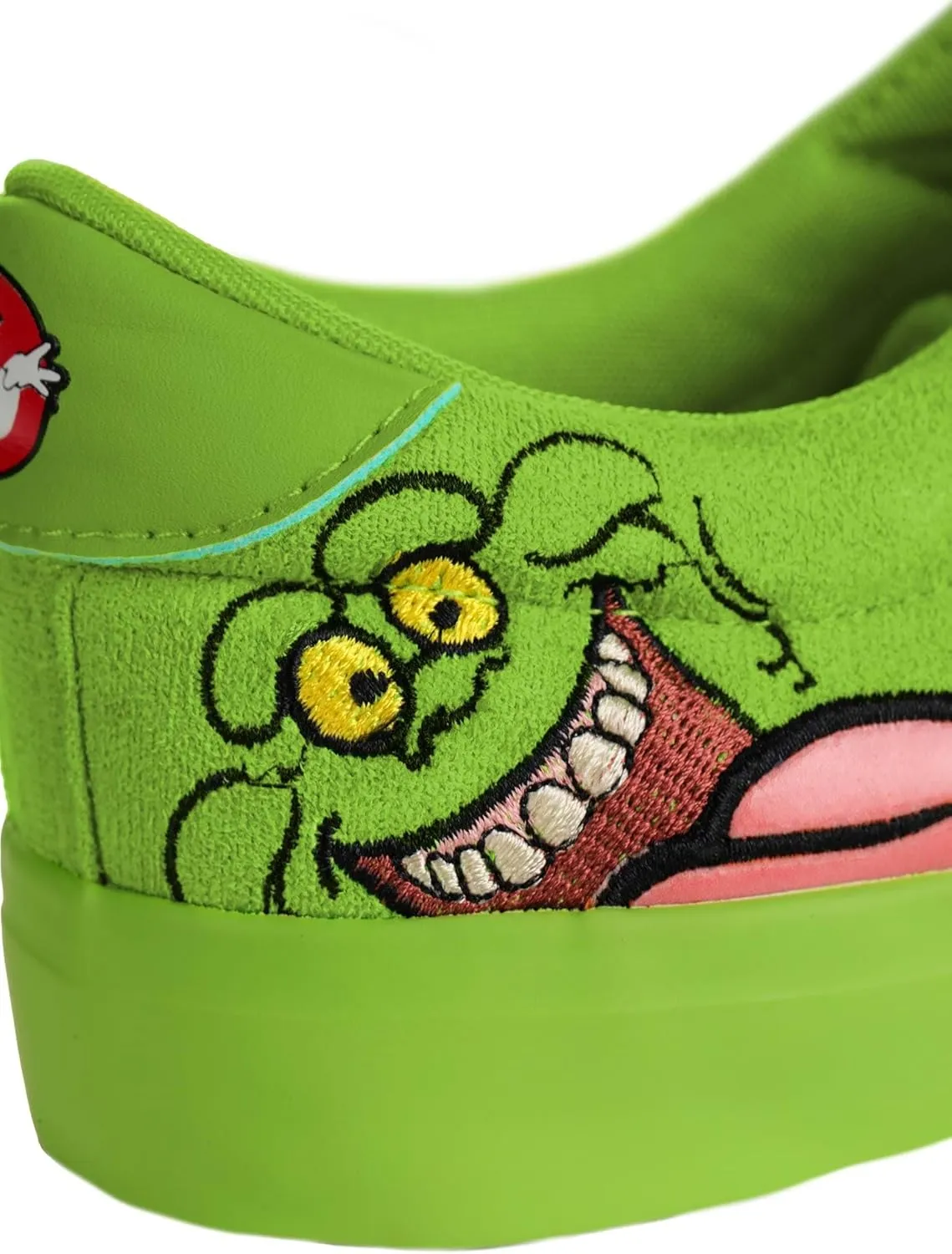 Ghostbusters Slimer Adult Sneakers - Faux Leather & Suede Shoes with Embroidered Details & Removable Charms