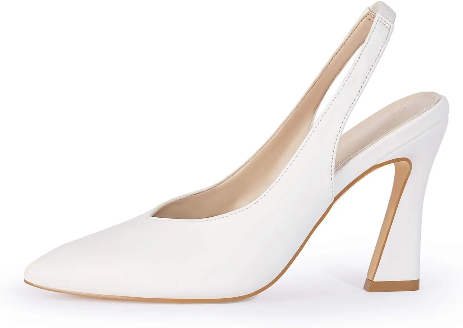 gihubafuil Womens Slingback Kitten Heels Closed Pointed Toe Wedding Party Dress Pumps Shoes