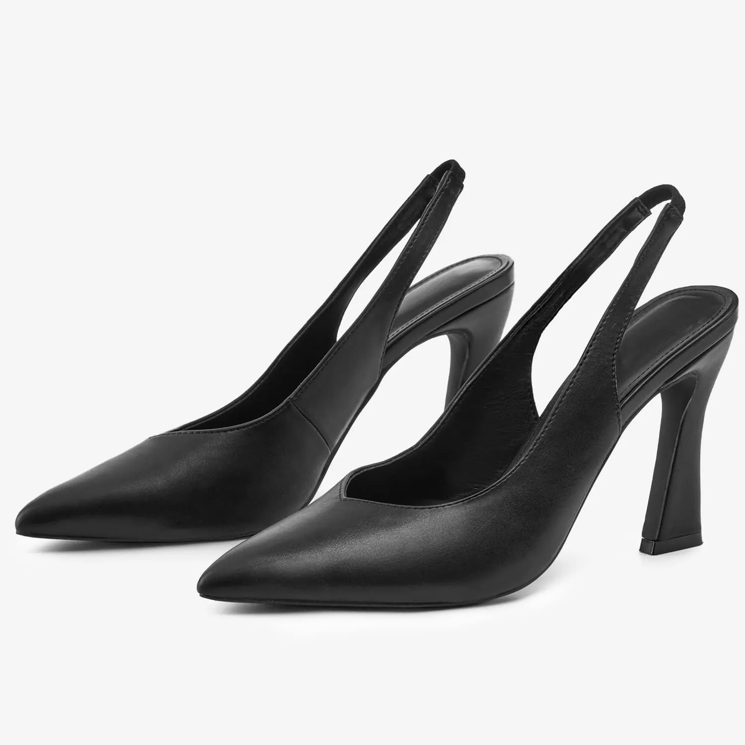 gihubafuil Womens Slingback Kitten Heels Closed Pointed Toe Wedding Party Dress Pumps Shoes