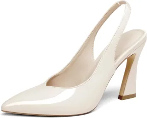 gihubafuil Womens Slingback Kitten Heels Closed Pointed Toe Wedding Party Dress Pumps Shoes