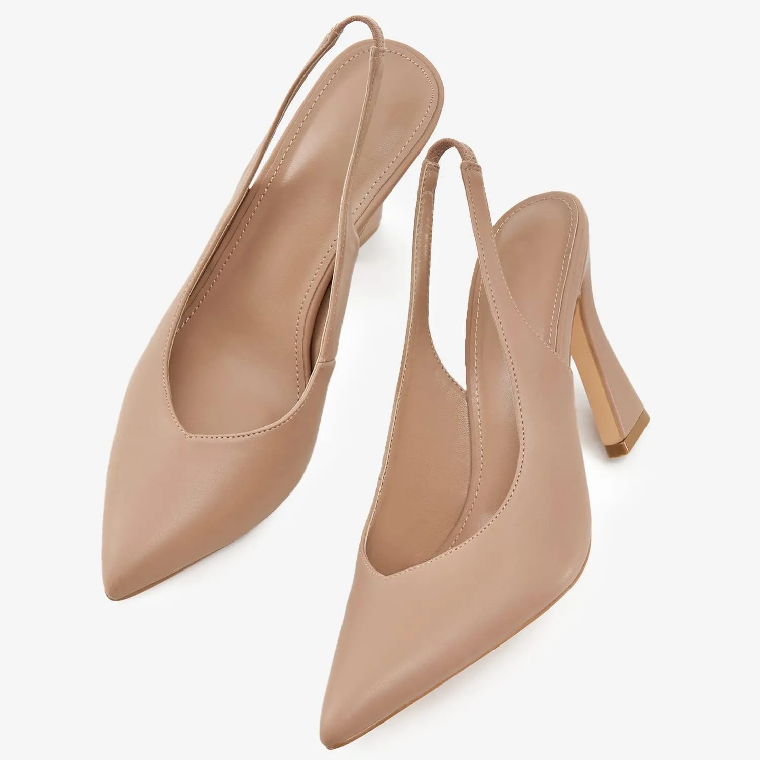 gihubafuil Womens Slingback Kitten Heels Closed Pointed Toe Wedding Party Dress Pumps Shoes