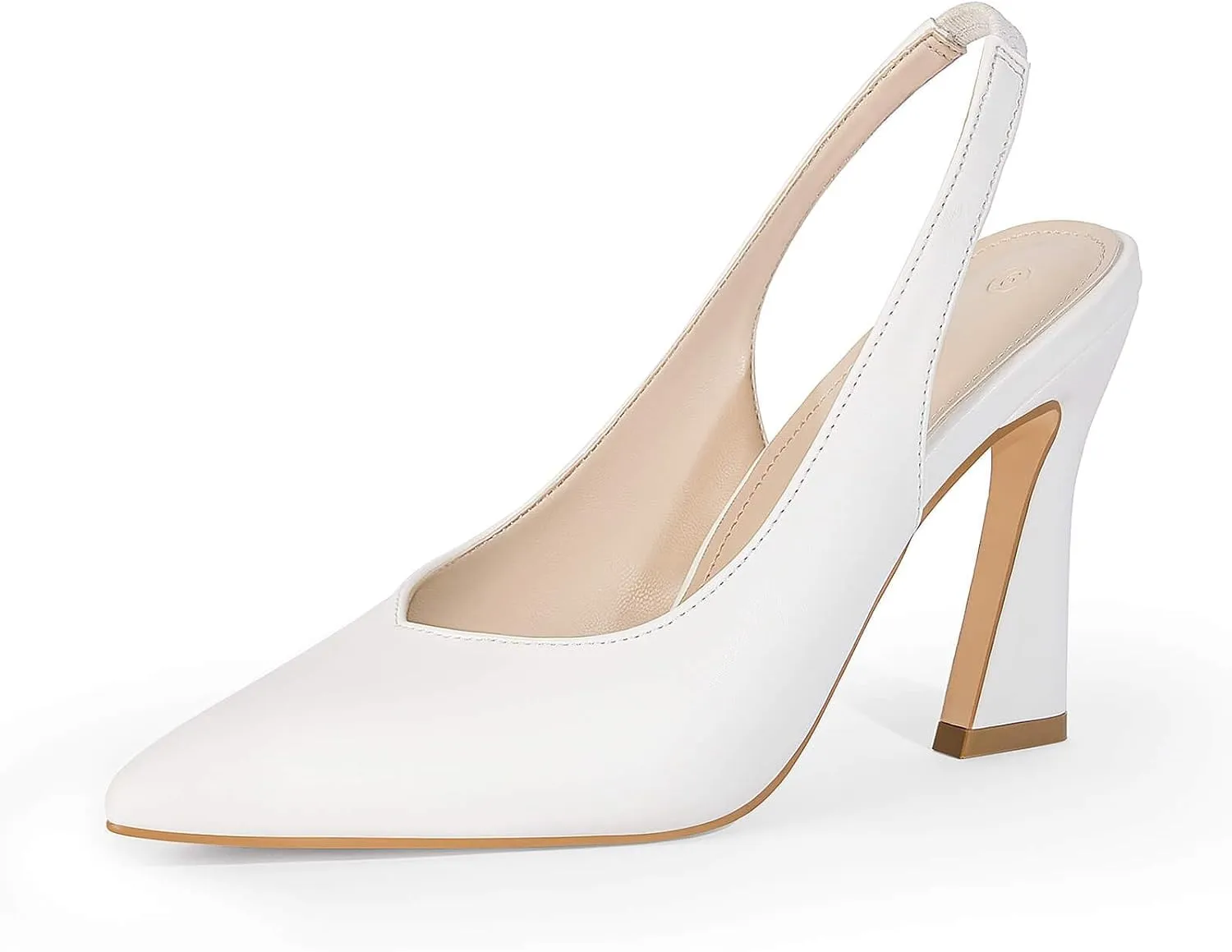 gihubafuil Womens Slingback Kitten Heels Closed Pointed Toe Wedding Party Dress Pumps Shoes