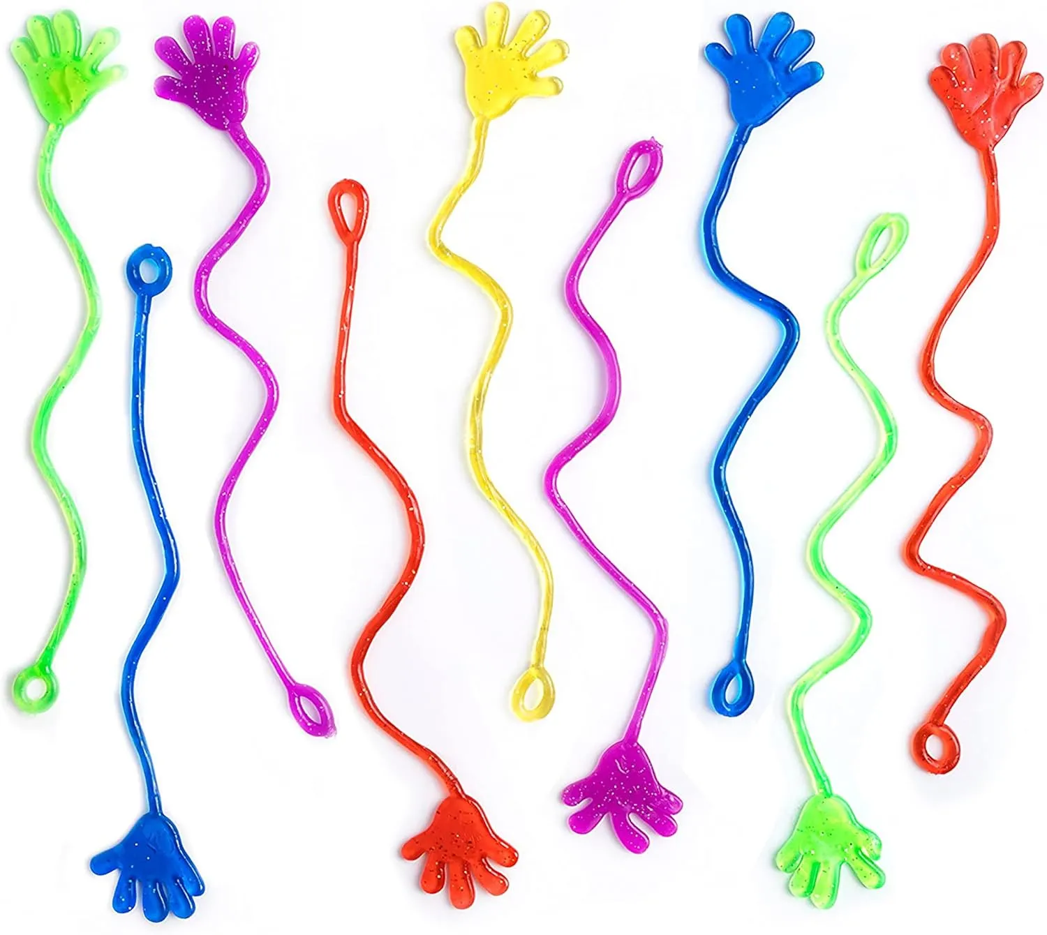 Giraffe 350-Pack Colorful Sticky Hands for Kids – Stretchy Glitter Slap Hand Toys for Party Favors, Back-to-School Prizes, Birthday Goodie Bags, Classroom Rewards, Summer & Carnival Giveaways