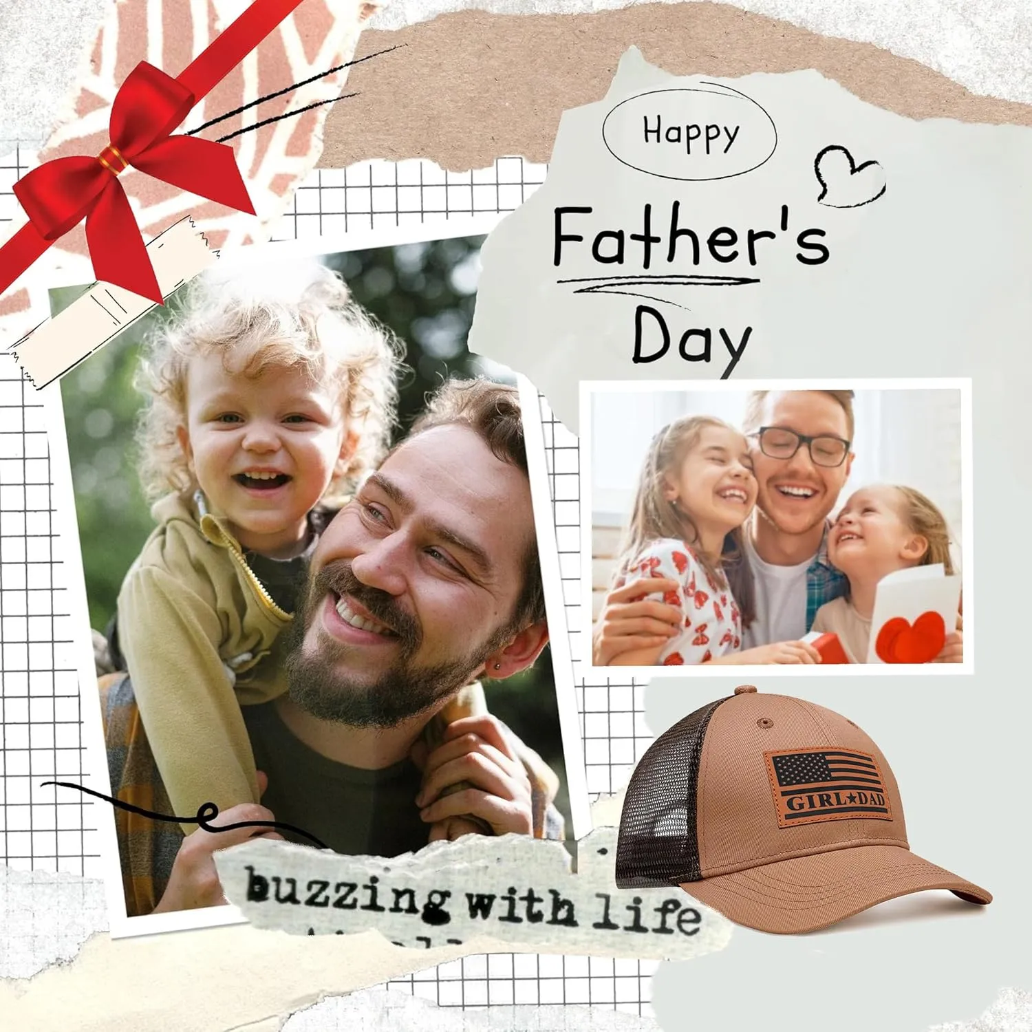 Girl Father Daddy Gifts Dad Hats for Men, Adjustable Dad Trucker Hat, Fathers Day Birthday Gifts from Daughter