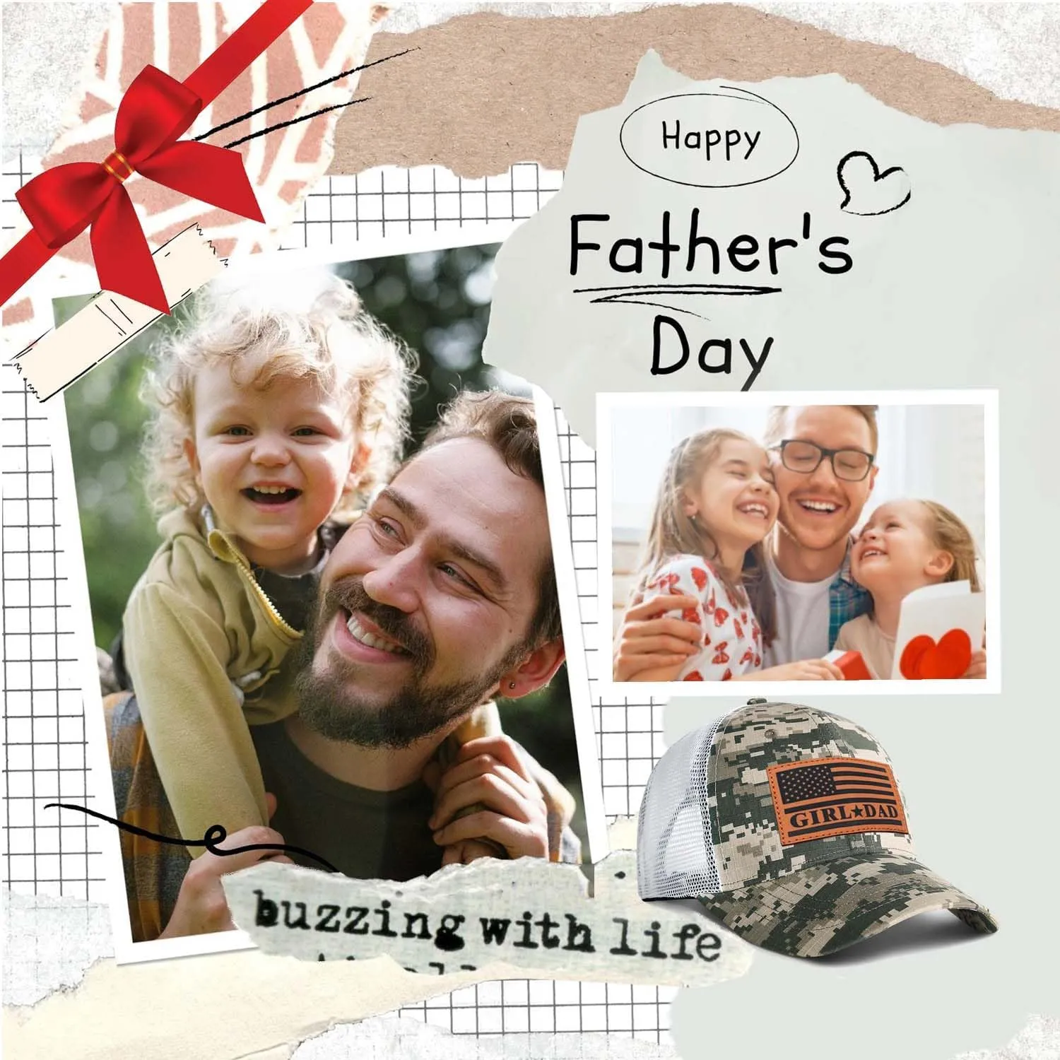 Girl Father Daddy Gifts Dad Hats for Men, Adjustable Dad Trucker Hat, Fathers Day Birthday Gifts from Daughter