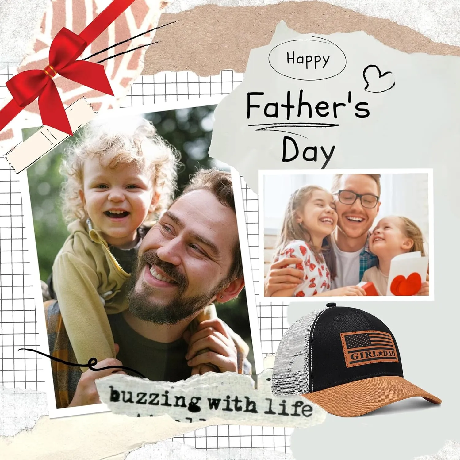 Girl Father Daddy Gifts Dad Hats for Men, Adjustable Dad Trucker Hat, Fathers Day Birthday Gifts from Daughter