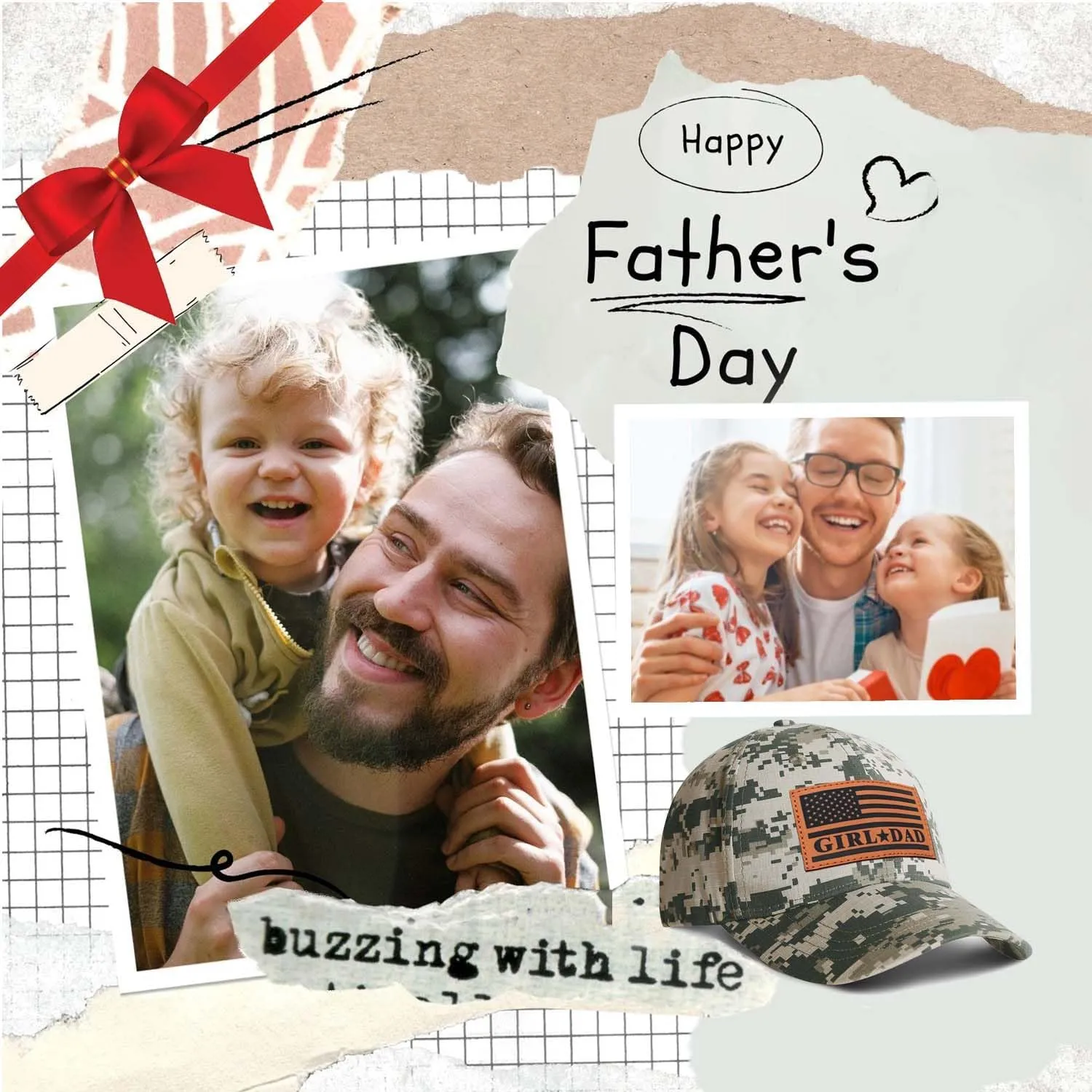 Girl Father Daddy Gifts Dad Hats for Men, Adjustable Dad Trucker Hat, Fathers Day Birthday Gifts from Daughter