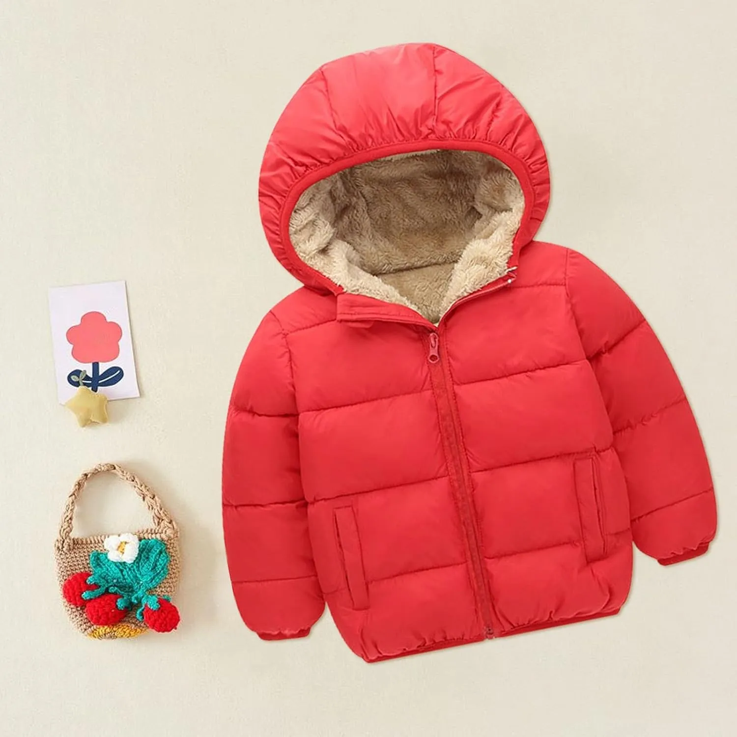 Girls and Toddler's Winter Coat Lightweight Water-Resistant Packable Hooded Puffer Jacket Fleece Lined Kids Down Coat