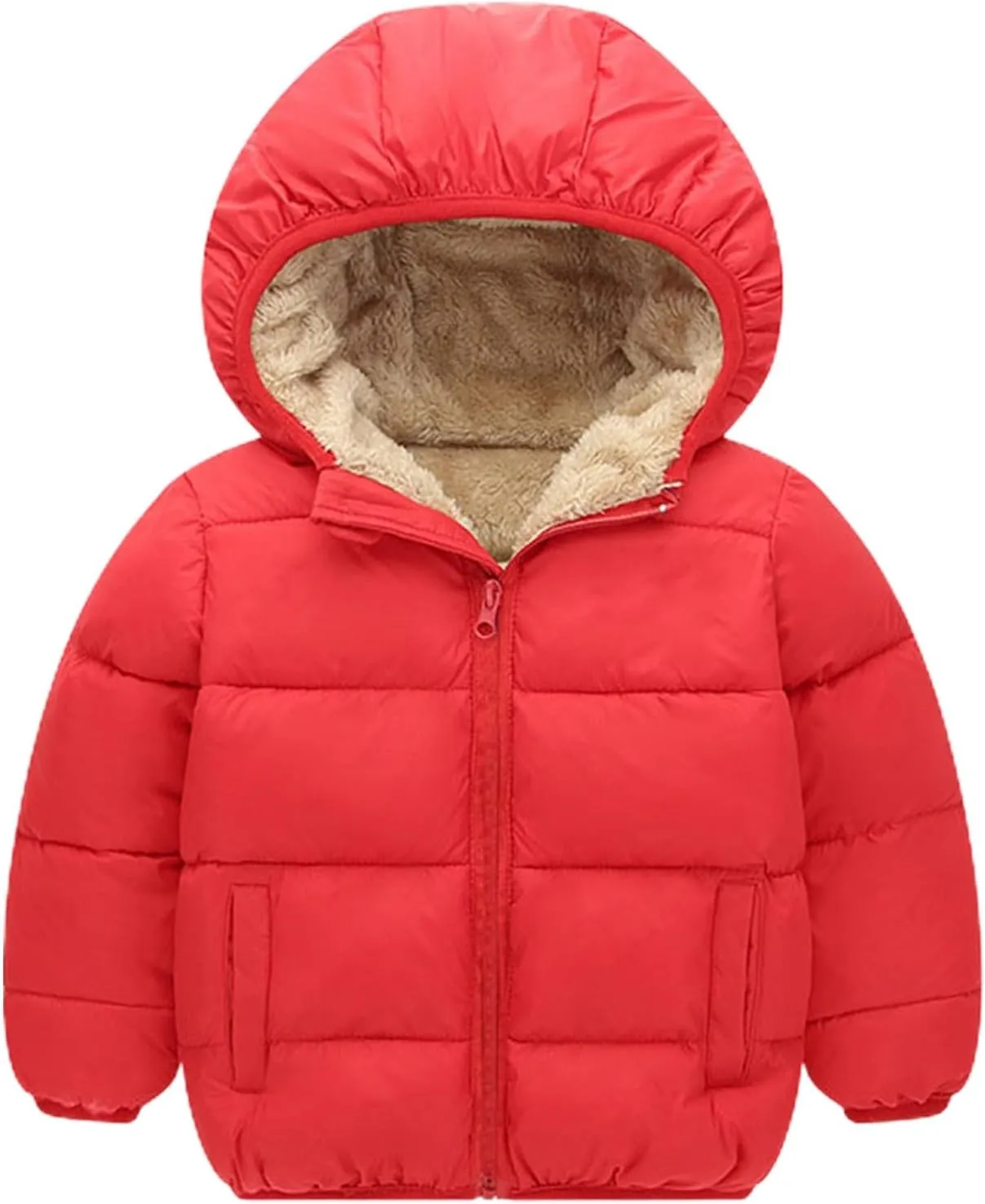 Girls and Toddler's Winter Coat Lightweight Water-Resistant Packable Hooded Puffer Jacket Fleece Lined Kids Down Coat