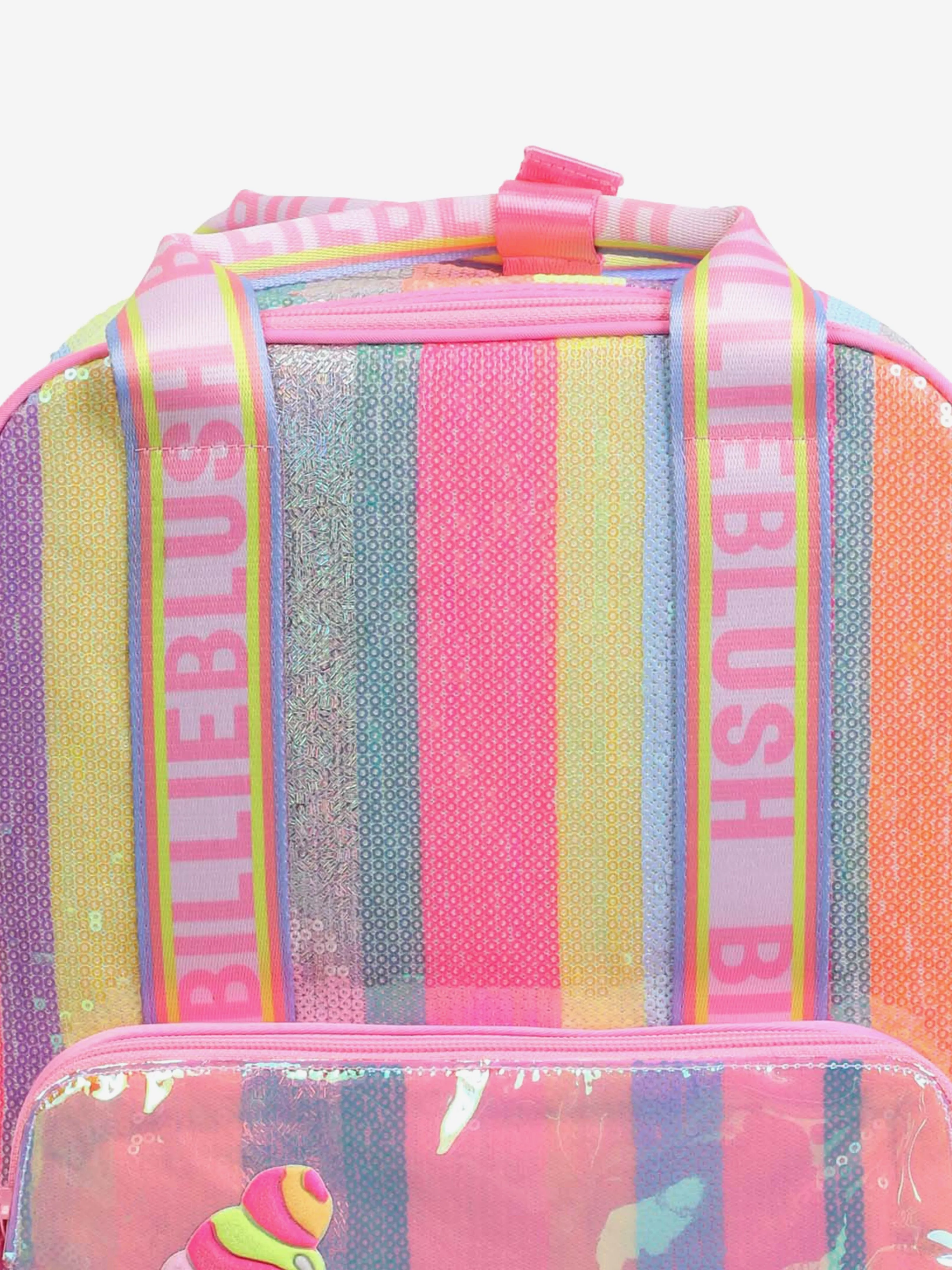 Girls Striped Sequins Ice Cream Backpack in Pink (35cm)