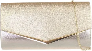 Girly HandBags Womens Glitter Flap Clutch Bag