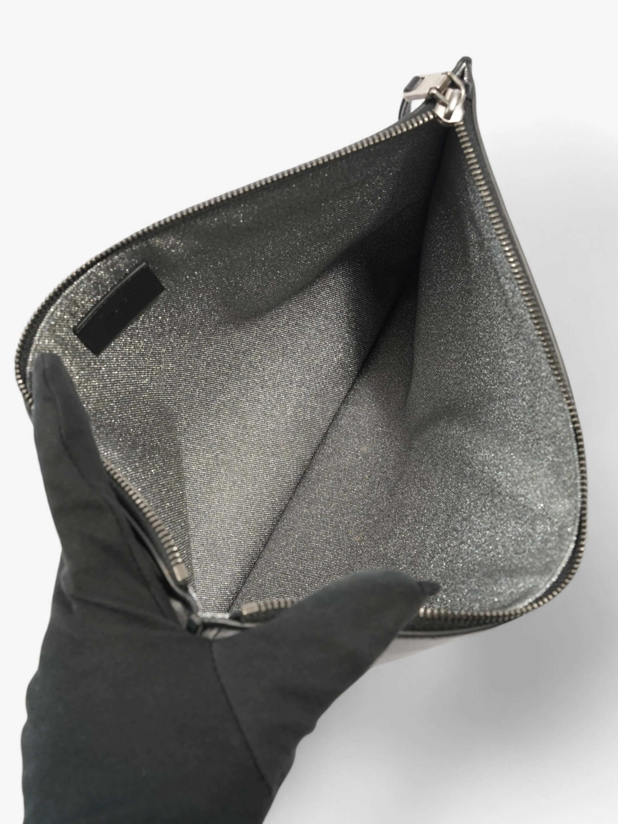 Givenchy 4G Emblem Clutch Black Leather Large