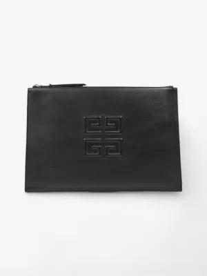 Givenchy 4G Emblem Clutch Black Leather Large