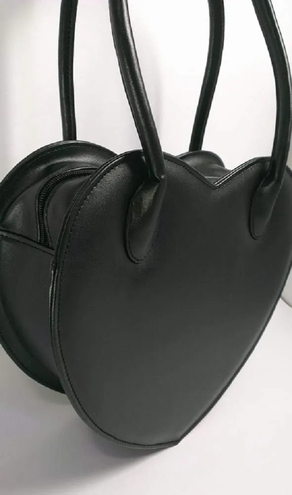 GK-O Fashion Women Heart Shaped Bag Lolita Handbag Clutch Purse Wallet PU Handbag