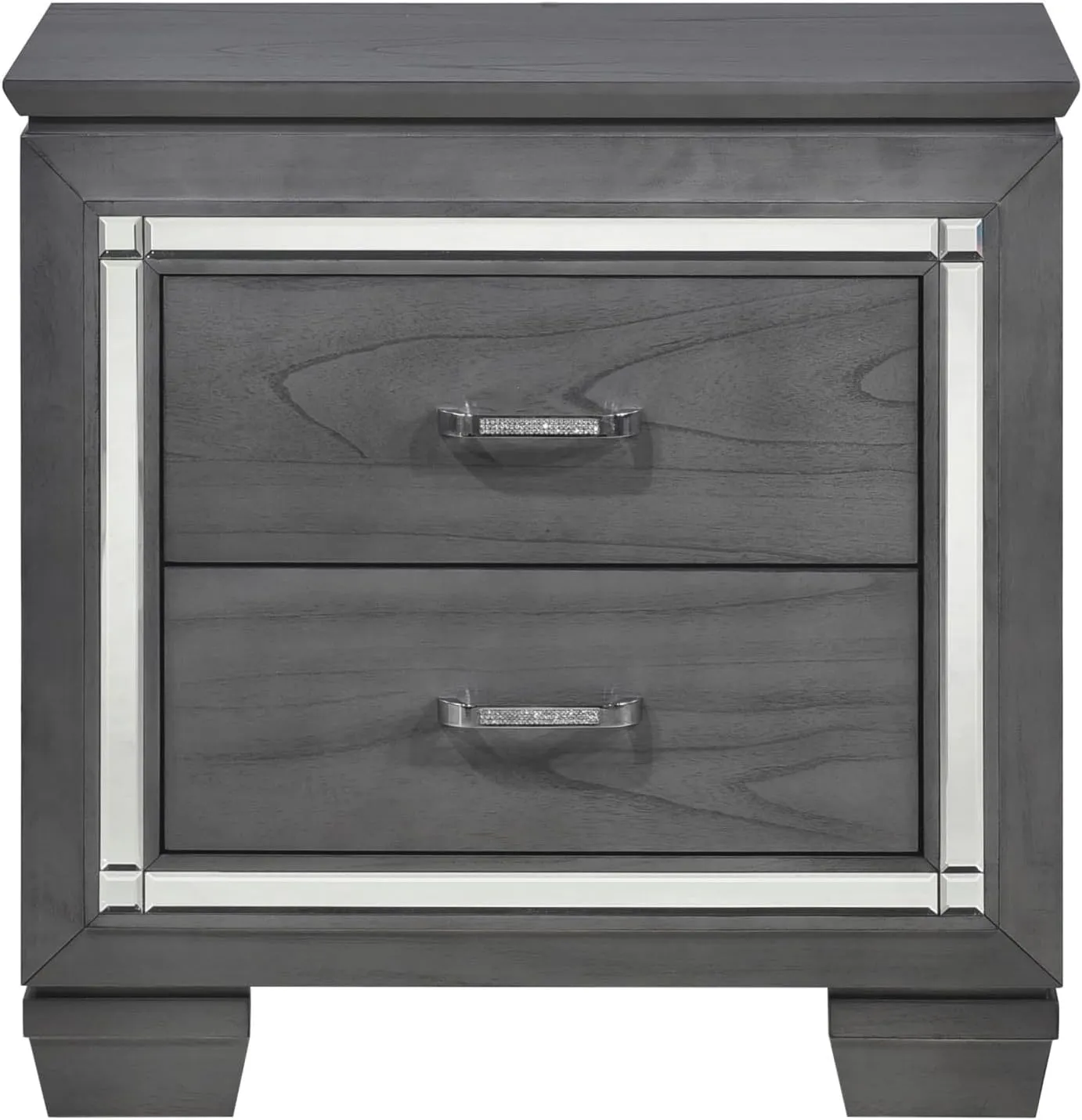 Glamourous Finish 1pc Nightstand 2X Dovetail Drawers Faux Alligator Embossed Fronts Bedroom Furniture,Bedroom Furniture