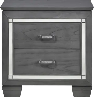 Glamourous Finish 1pc Nightstand 2X Dovetail Drawers Faux Alligator Embossed Fronts Bedroom Furniture,Bedroom Furniture