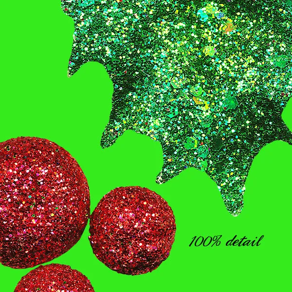 Glitter Holly & Berries