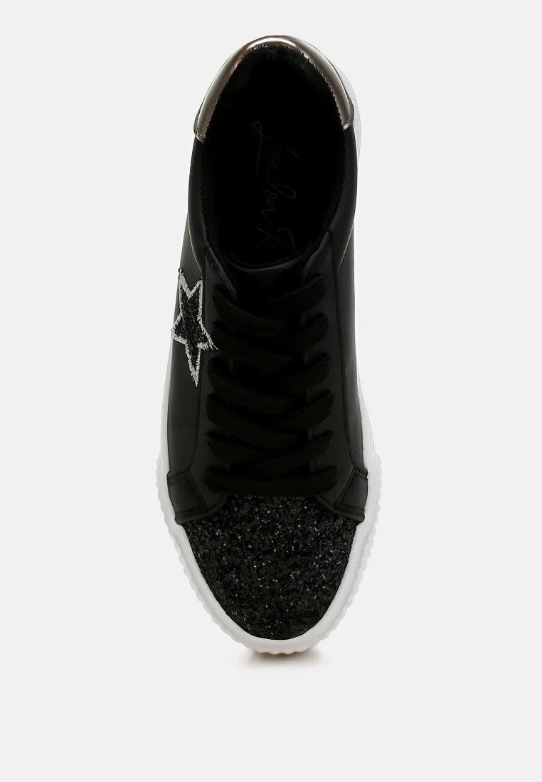 Glitter Patch Chunky Sneakers by RUW