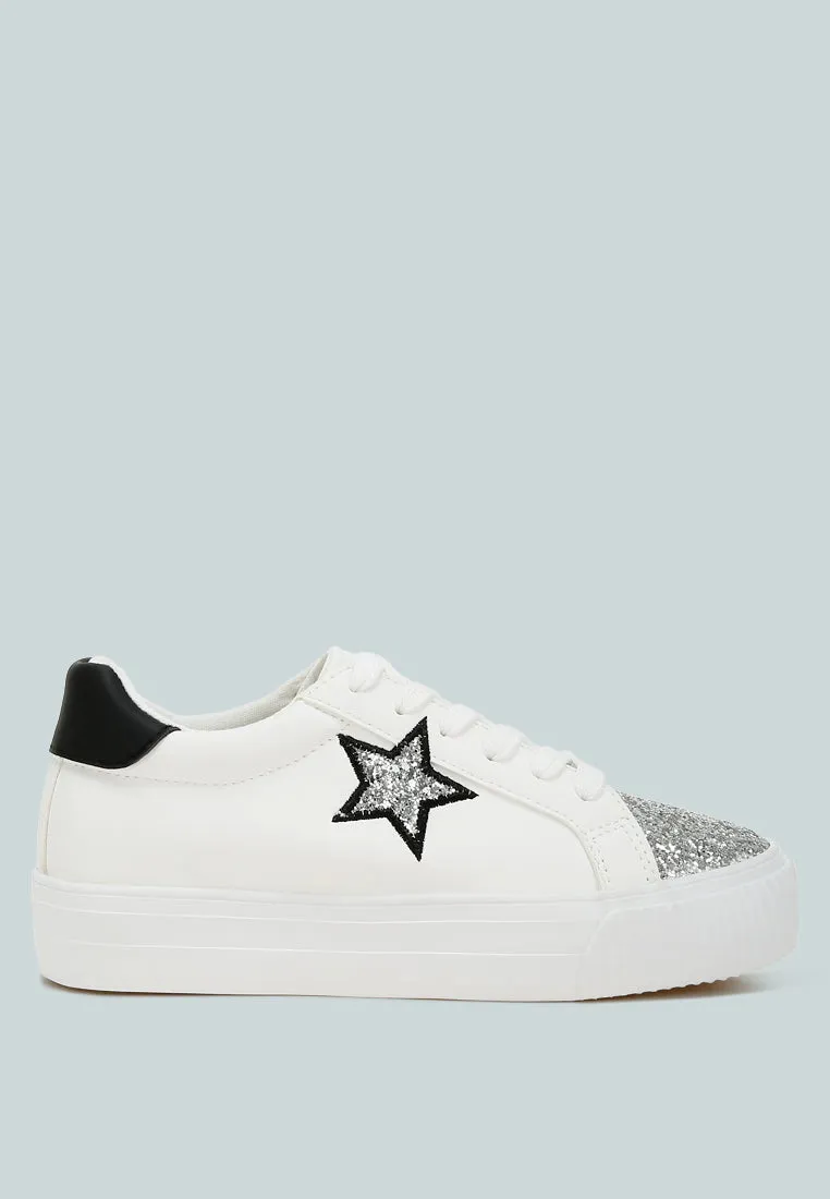 Glitter Patch Chunky Sneakers by RUW