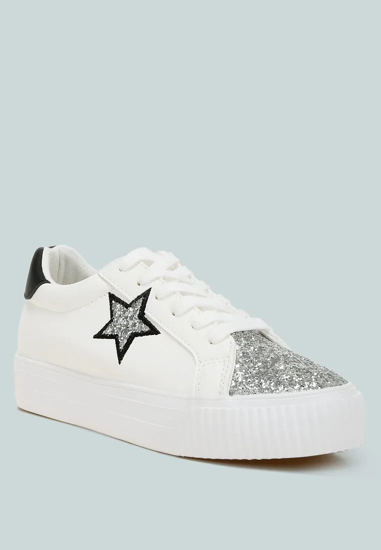Glitter Patch Chunky Sneakers by RUW