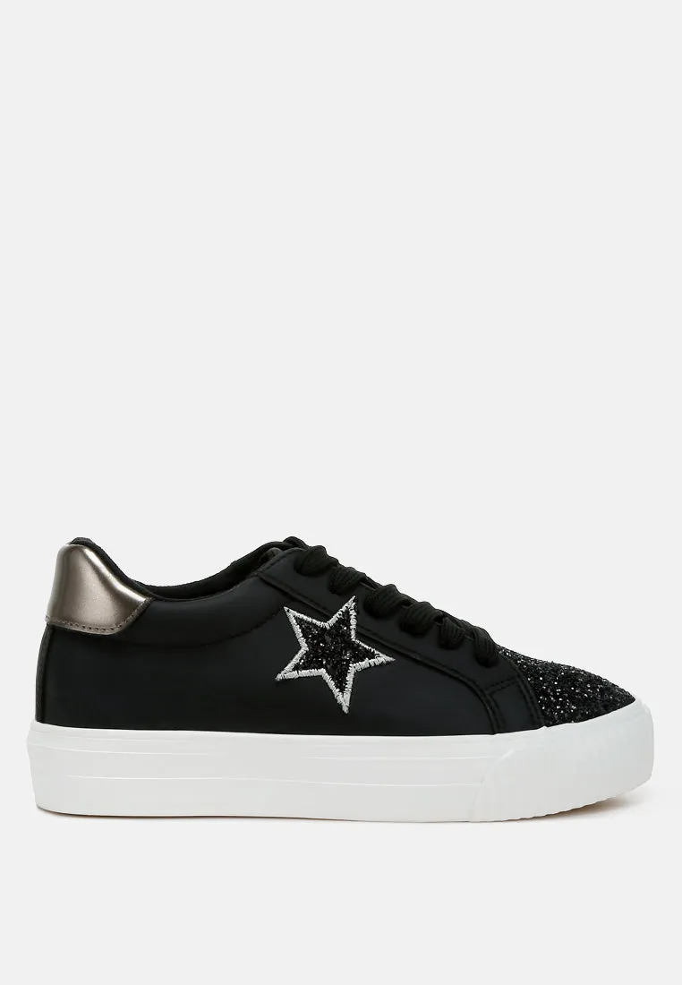 Glitter Patch Chunky Sneakers by RUW