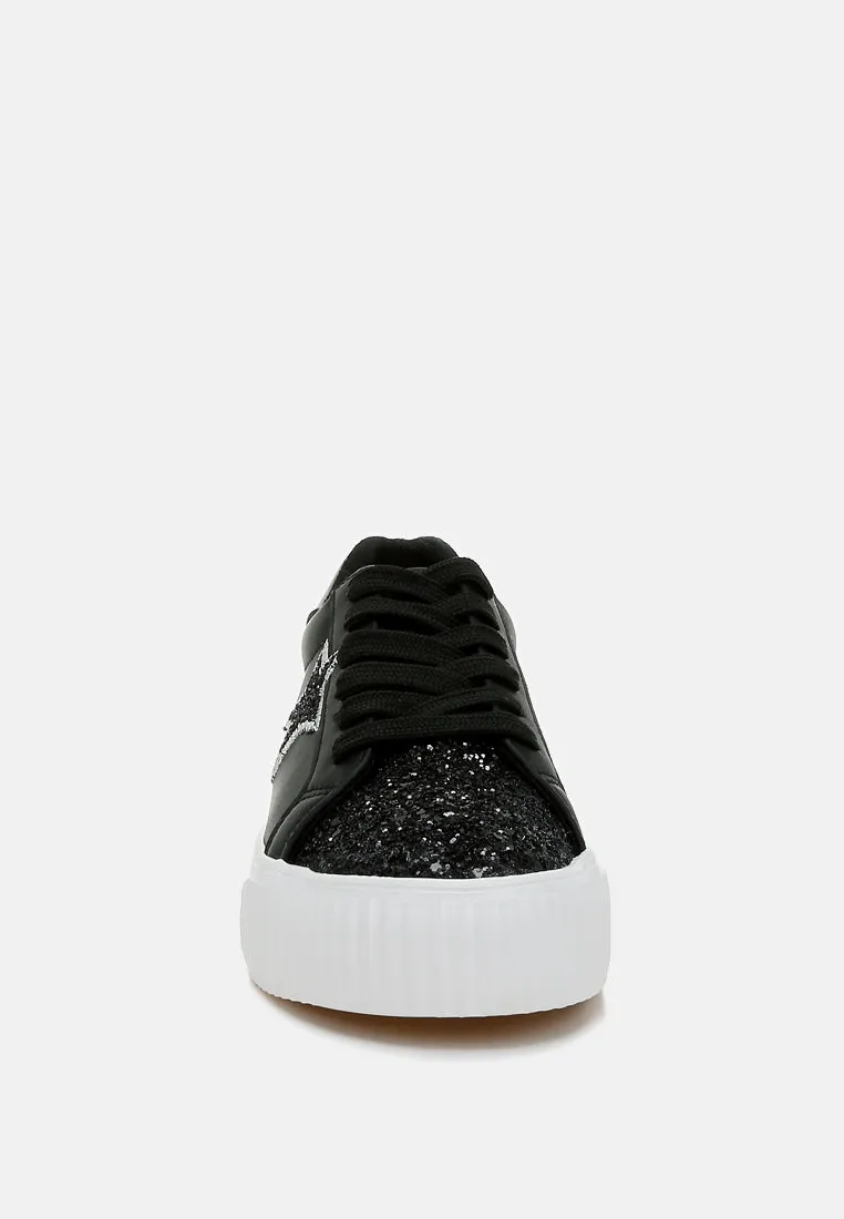 Glitter Patch Chunky Sneakers by RUW