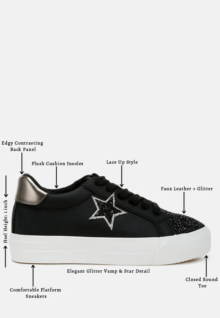 Glitter Patch Chunky Sneakers by RUW