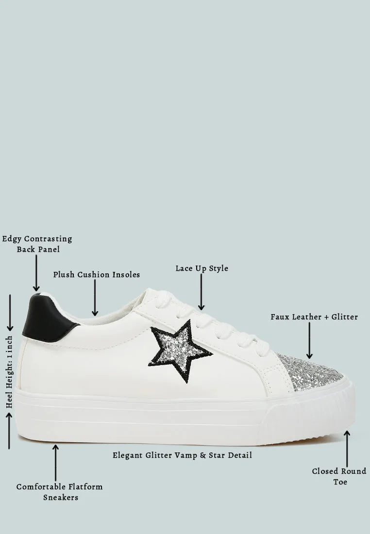 Glitter Patch Chunky Sneakers by RUW
