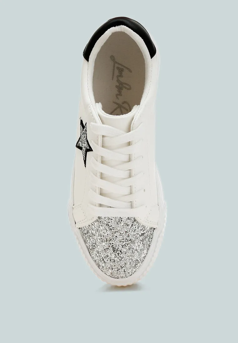 Glitter Patch Chunky Sneakers by RUW