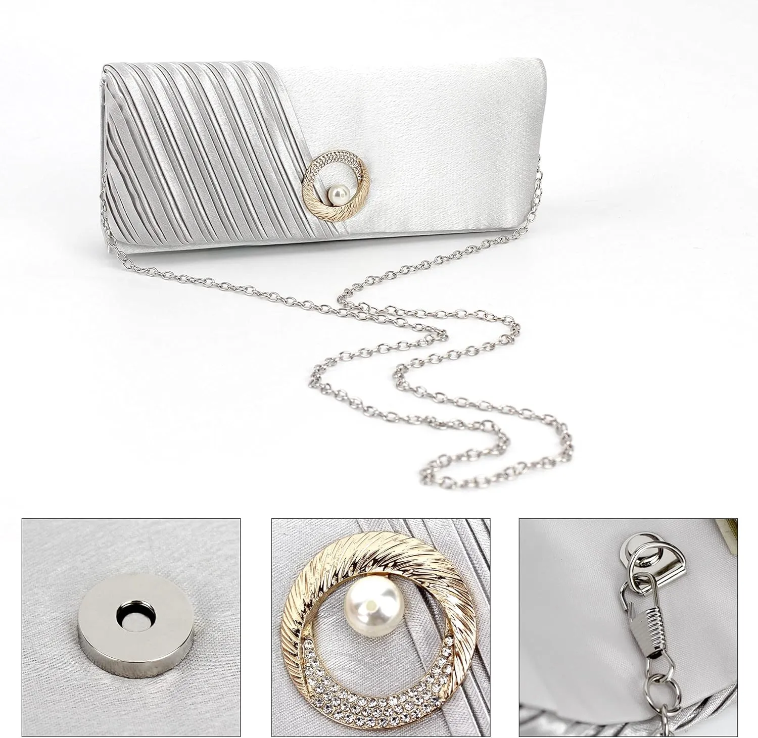 Goclothod Evening Clutch Handbag Women Fashion Crossbody Shoulder Bag Chain Purse