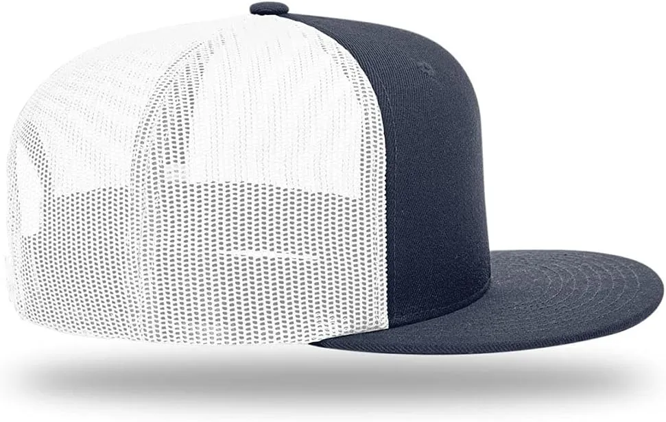 God is Greater Mountain Leather Flatbill Christian Trucker Hat - Fit Snapback Hat - Breathable Mesh Side for Casual Wear