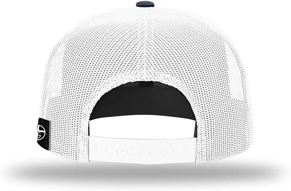 God is Greater Mountain Leather Flatbill Christian Trucker Hat - Fit Snapback Hat - Breathable Mesh Side for Casual Wear