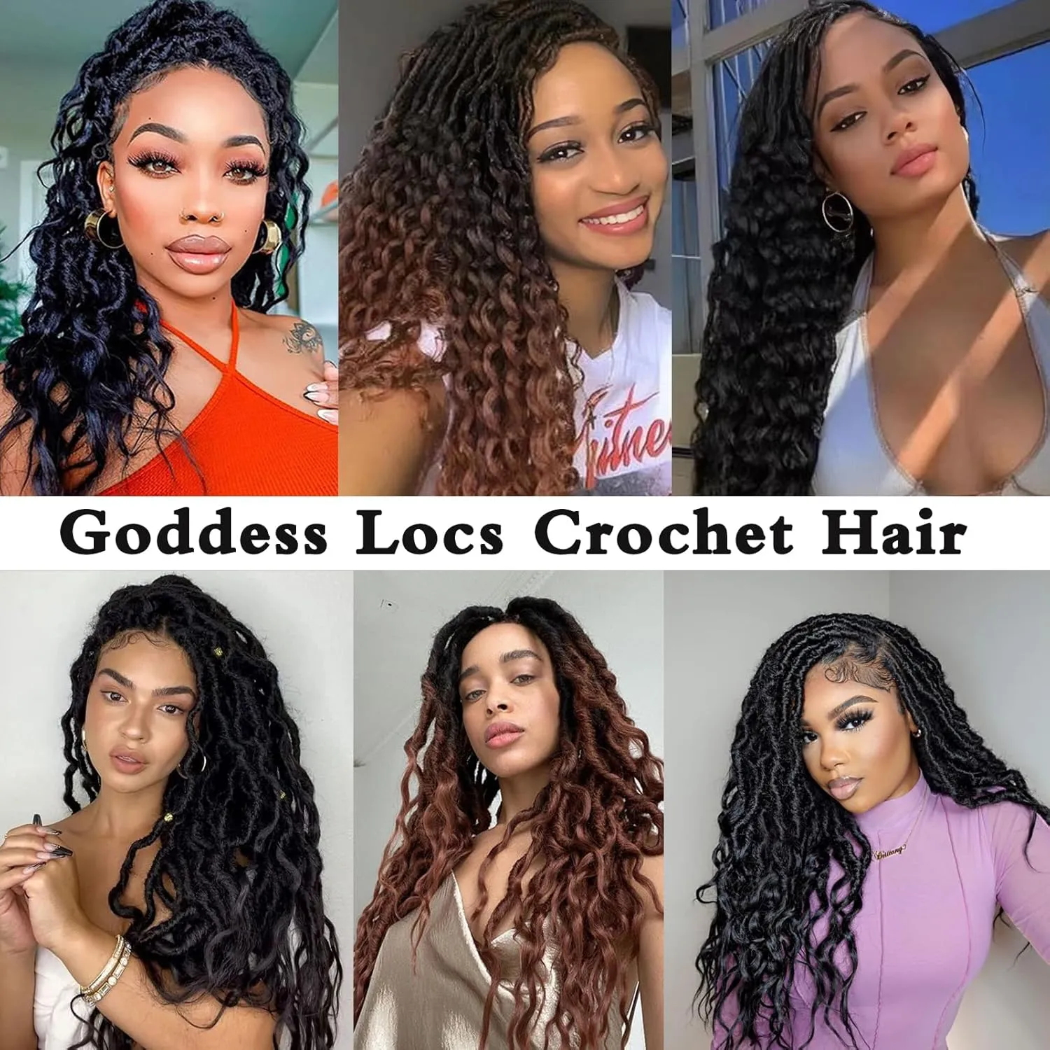 Goddess Deep Wave Faux Locs 9Packs 14 Inch Soft Locs with Curly Ends Crochet Hair for Black Women-T27