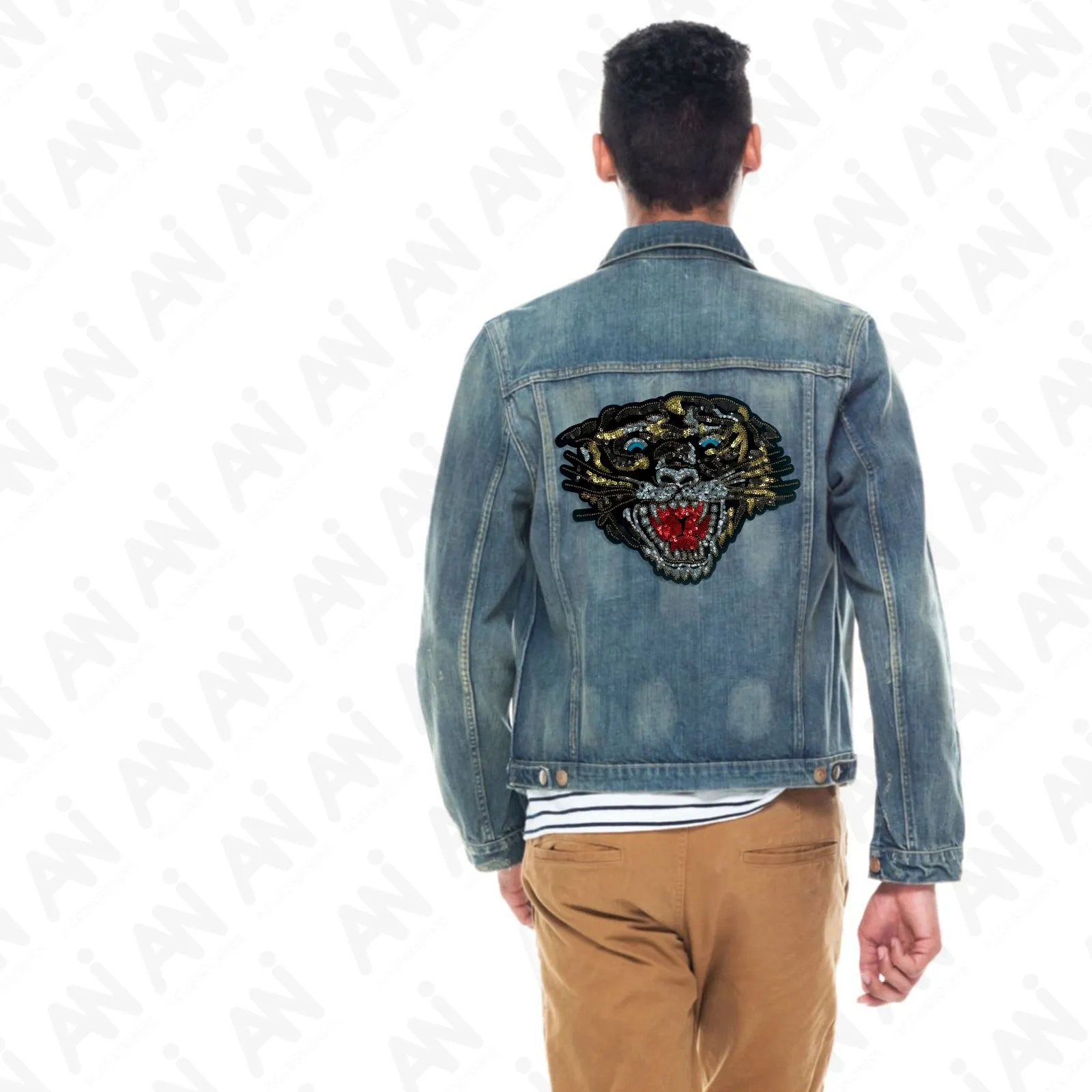 Golden Tiger Sequins Patch