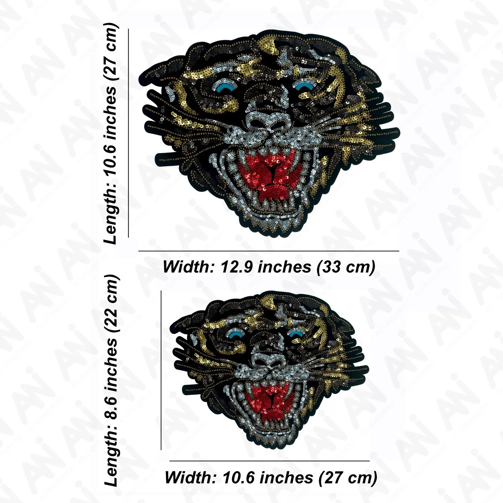 Golden Tiger Sequins Patch