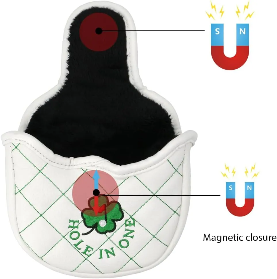Golf Head Covers Mallet Putter Cover Headcover Magnetic Closure Embroidered Pattern Fit for Most Brands Scotty Cameron Odyssey Mallet Taylormade Ping ect.