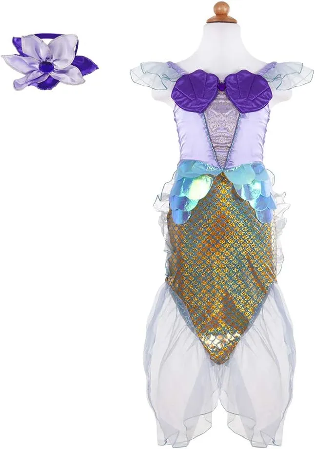 Great Pretenders Mermaid Dress, Blue/Lilac, Size 5-6, Dress-Up Play