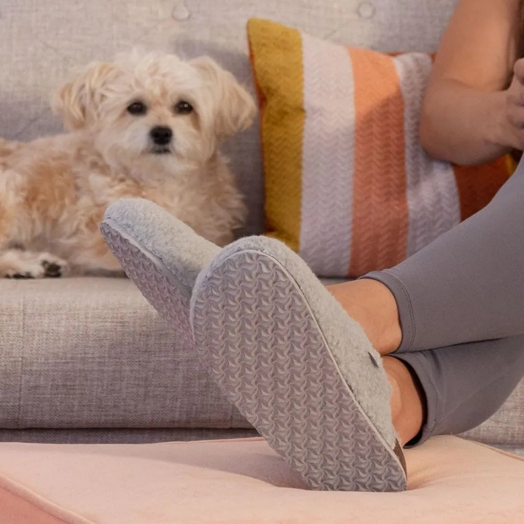 GreaterGood Paw Print Sherpa Clog Slippers