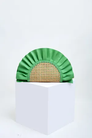 Green Frill Leather Oddbeat Clutch