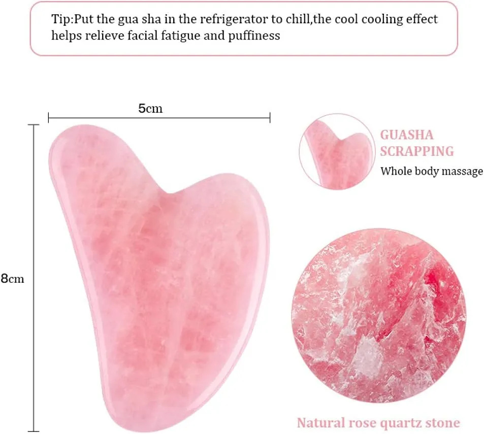 Gua Sha-Scraper Jade Natural Rose Face Massager Body Facial Skin Lifting Wrinkle Beauty Tools for Spa Care-Green-B