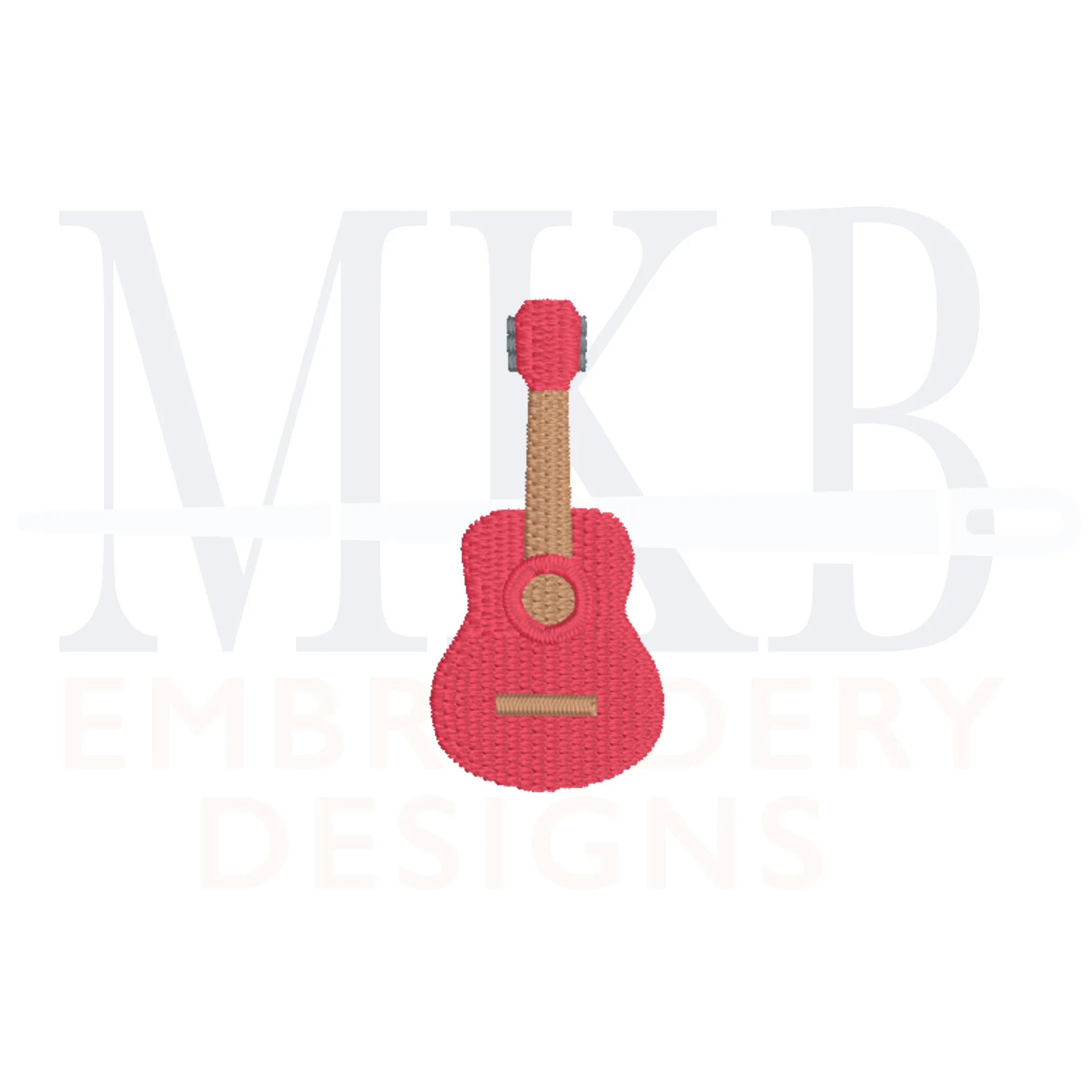 Guitar Embroidery, Mini Guitar, Music Instrument, Rodeo, Fill Stitch Machine Embroidery Design File