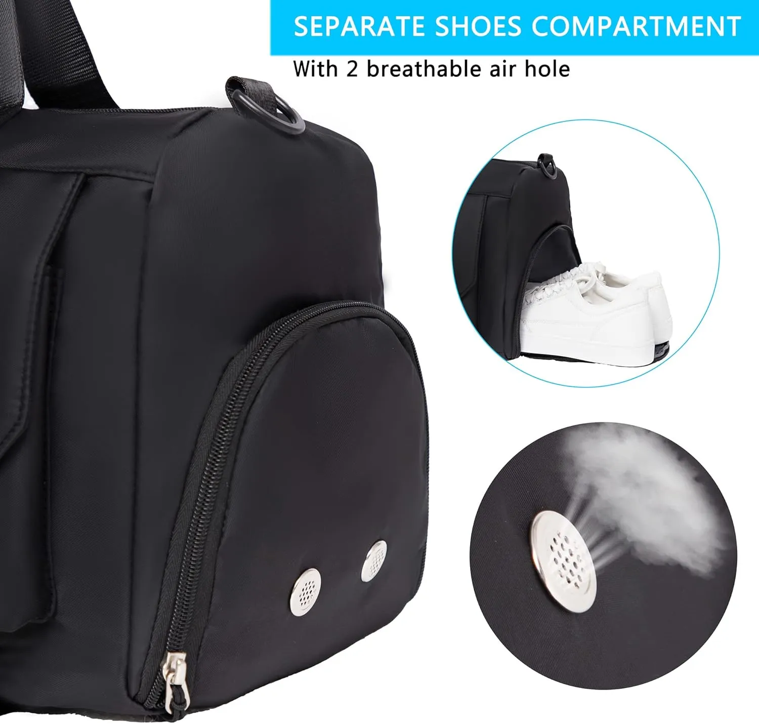 Gym Bag for Men and Women Small - 18.5"×9.5"×9" Duffel Travel Bag with Compartment, Gymnastics Equipment Bags