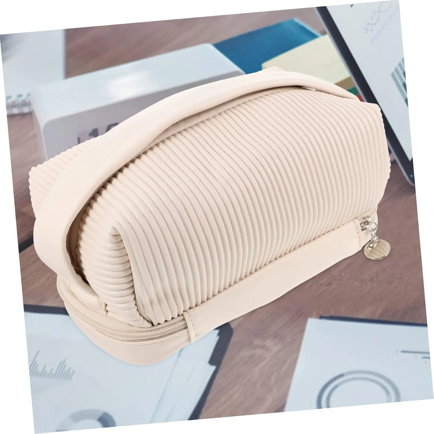 Hand Cosmetic Bag Tote Bag Large Capacity Organizing Bag Light Luxury Cosmetic Rack Travel, As Shown, 25x15cm