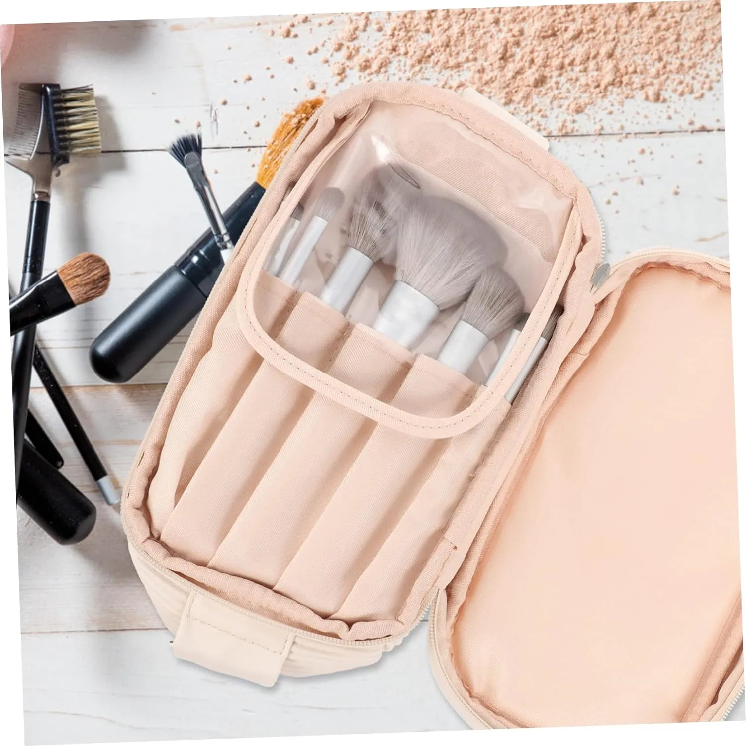 Hand Cosmetic Bag Tote Bag Large Capacity Organizing Bag Light Luxury Cosmetic Rack Travel, As Shown, 25x15cm