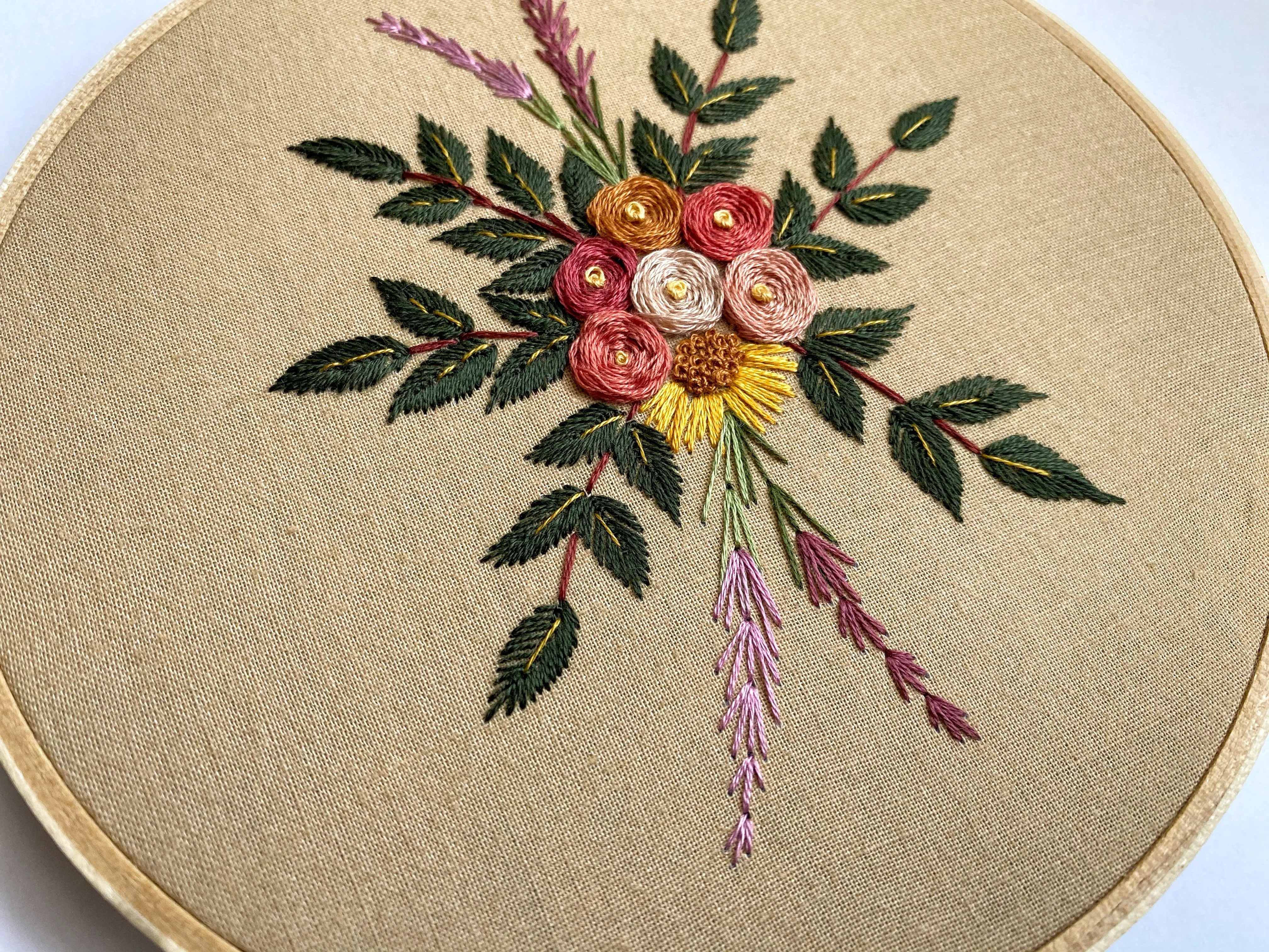 Hand Embroidered 6inch Hoop - Floral