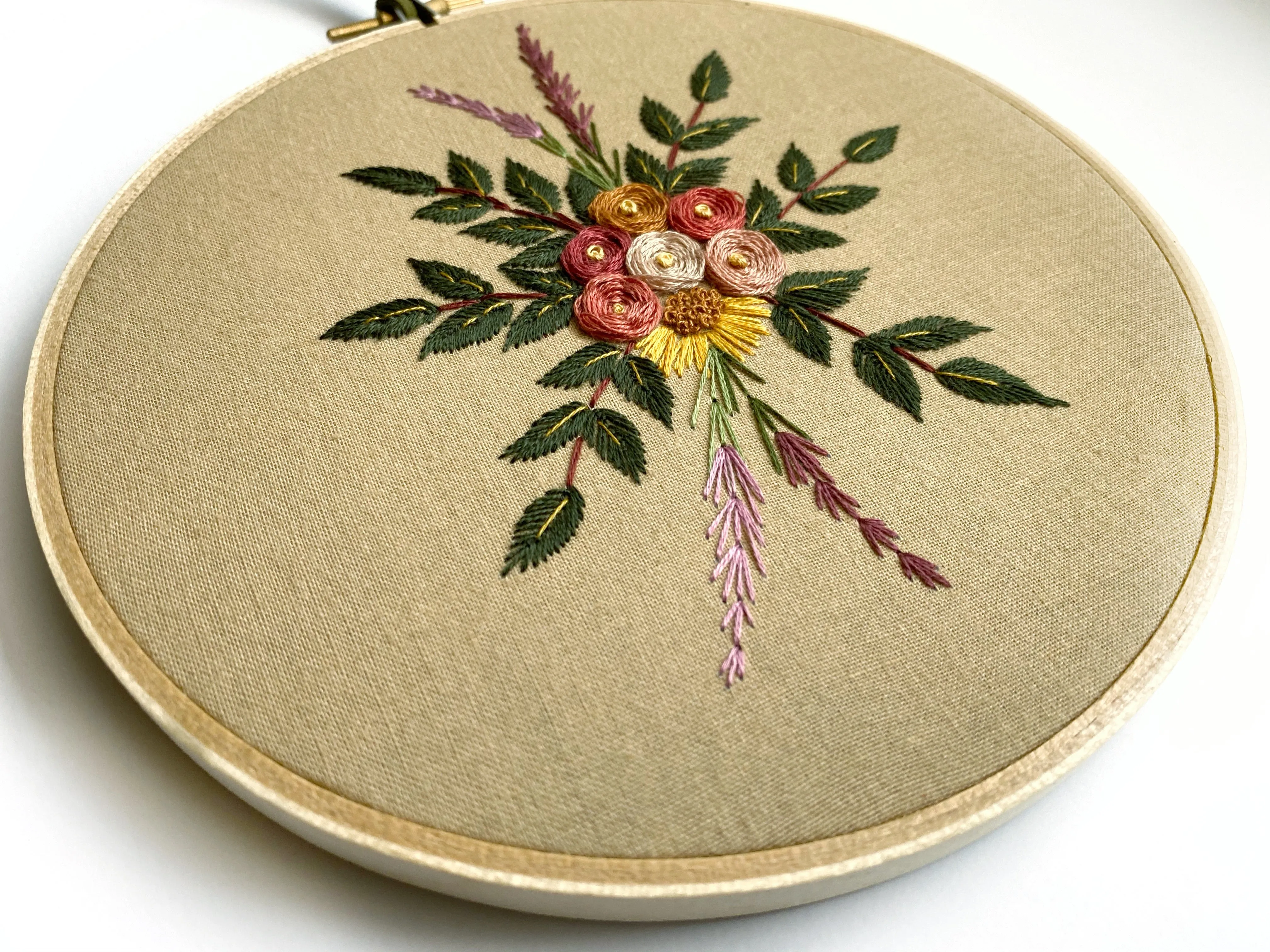 Hand Embroidered 6inch Hoop - Floral