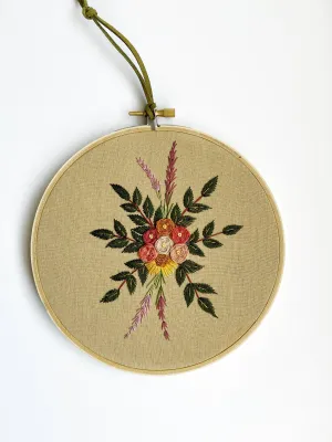 Hand Embroidered 6inch Hoop - Floral
